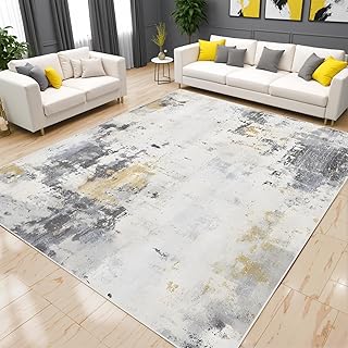 Alishomtll Living Room Area Rugs 160x230cm Anti-Slip Soft White Faux Wool Modern Rugs for Bedroom Washable Large Easy Clean Carpets Durable Floor Carpets Runner for Kids Room Hotel Home Grey