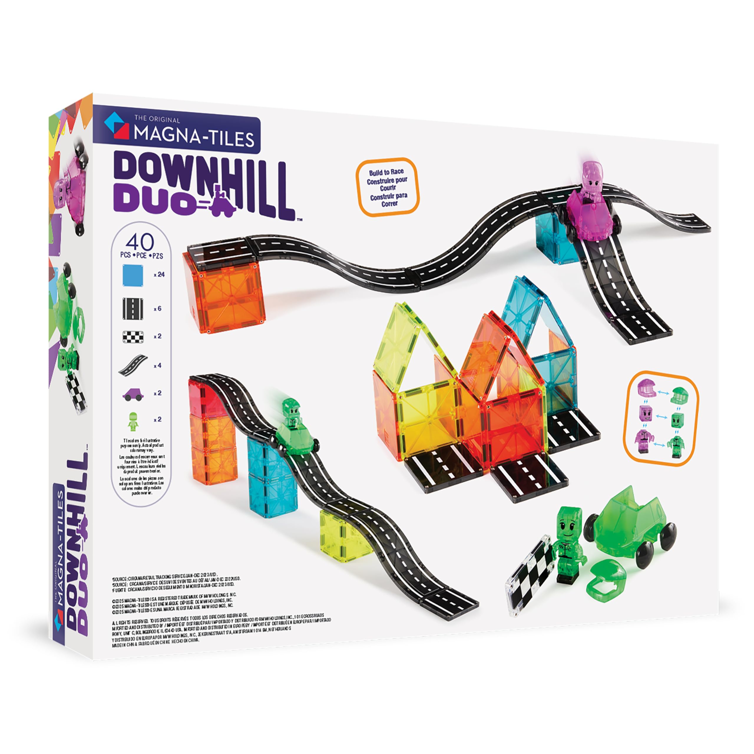 Magna-Tiles - Downhill Duo 40-Piece Set - Downhill 2er - 40 Teile