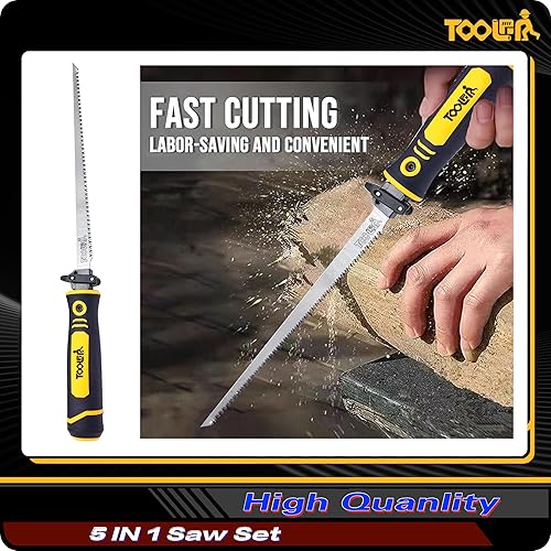 Miniatura 6 de Sierra de mano multicuchillas 5 en 1, 6 pulgadas (11T16T), tirador japonés de doble filo, sierra para paneles de yeso, sierra para metales, sierra