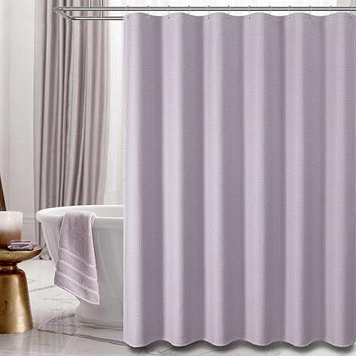 Vista 386 de Dynamene Cortina de ducha larga de tela negra – Cortinas de ducha de tela alta y resistente con textura de gofre, juego de cortina de baño de lujo