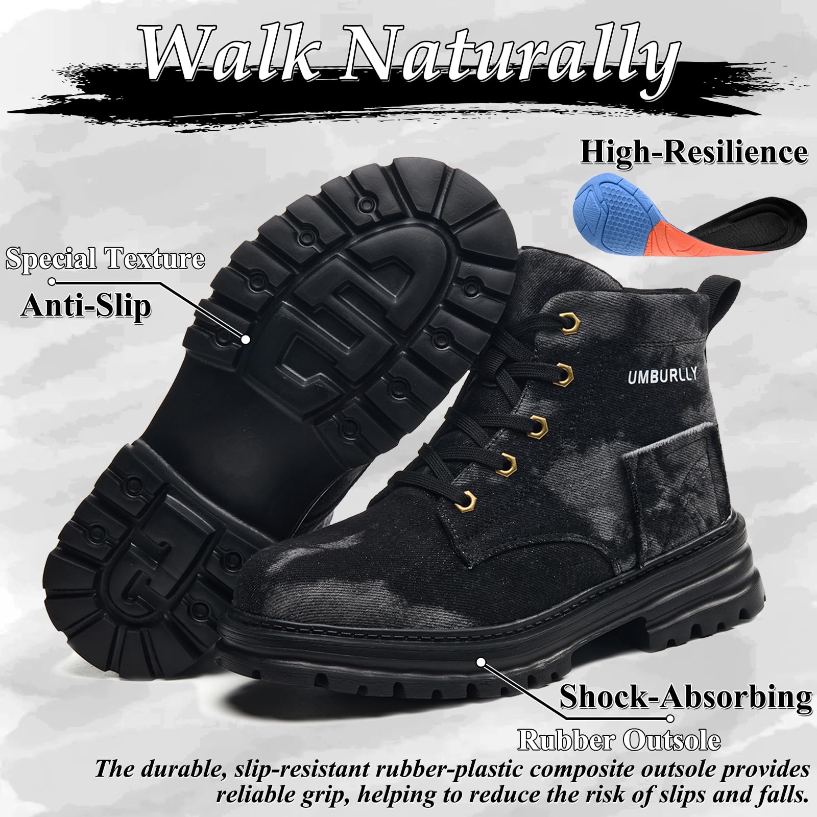 Sicherheitsschuhe Damen Leicht Atmungsaktiv Arbeitsschuhe mit Stahlkappe rutschfest Arbeitsstiefel Bequem