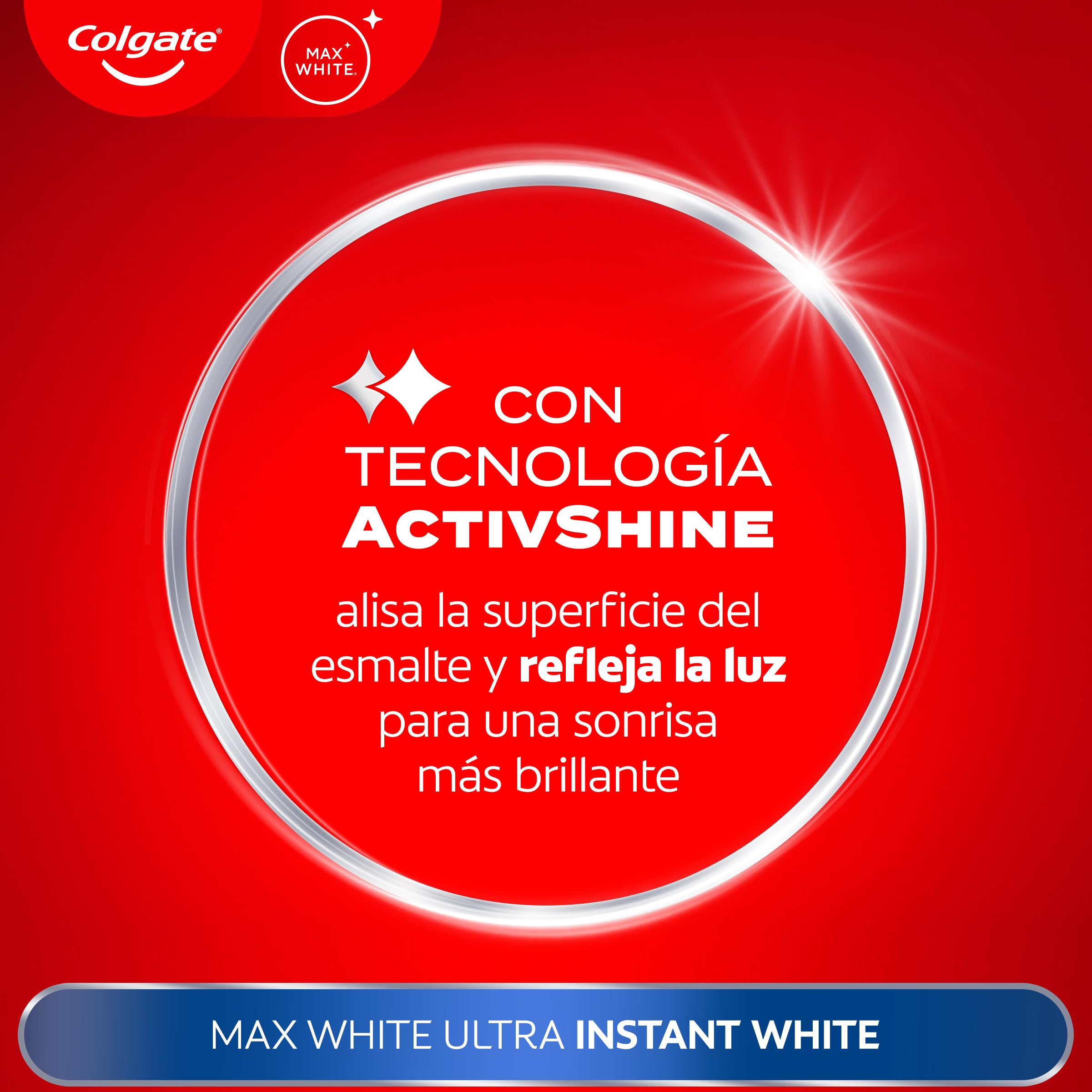 Colgate Max White Ultra Pasta de dientes Efecto Instantáneo, Blanquea las Manchas Profundas en 3 Días, la Tecnología ActiveShine Suaviza la Superficie del Esmalte para Reflejar la Luz, Sabor Mejorado — view 7