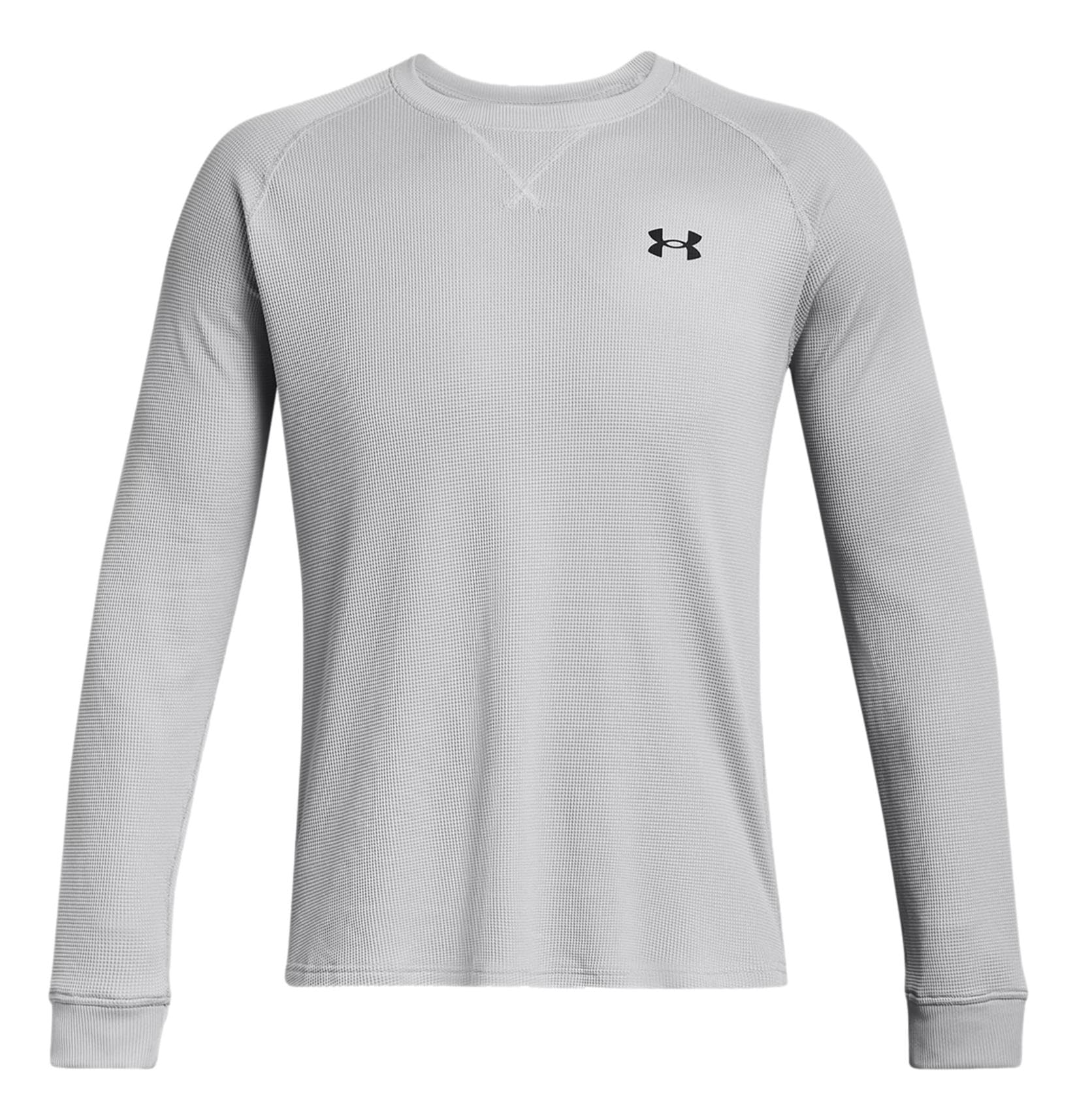 Under Armour Men's UA Waffle Crew Long Sleeve, Mod Gray / Black - 011, XL