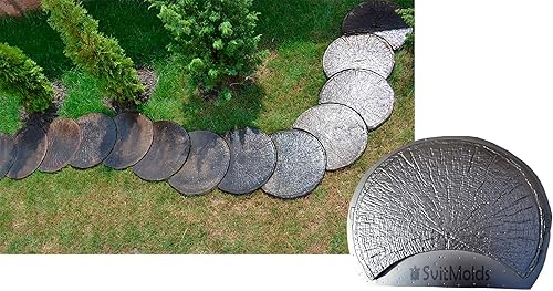 SvitMolds 2 piezas de molde de troncos de piedra abs de plástico concreto jardín camino # S07