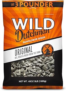 Wild Dutchman Roasted Sunflower Seeds in a Resealable Bag for Ultimate Freshness and an Easy Pour Snack, Salted Original Flavor, 3 LB (Pack of 1)