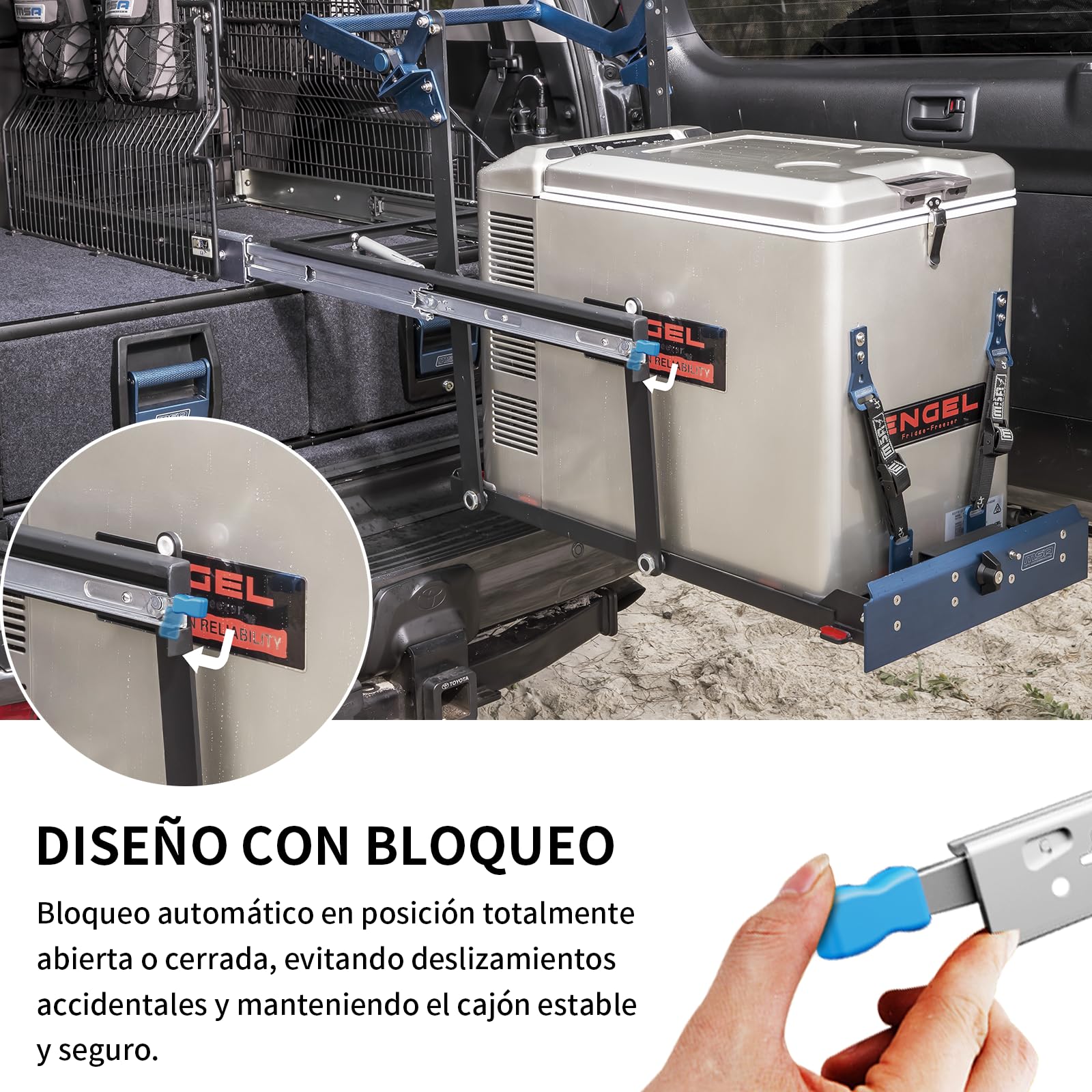2 rieles de cajón con bloqueo de carga pesada, extracción completa, altura: 53 / L: 900 mm, cerradura 400 500 600 700 800 900 1000 mm, montaje lateral, guías de rodamiento de bolas de 95 kg, 1 par