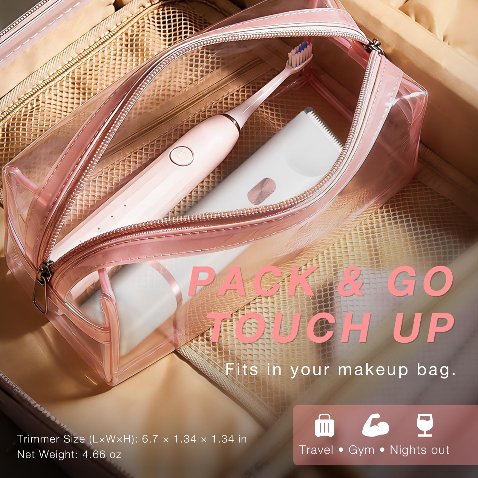 Rasoio elettrico per bikini da donna, rasoio personale per peli pubici, linea bikini, gambe, ascelle e viso, ricaricabile USB-C, delicato sulla pelle sensibile, risciacquabile, regalo, bianco