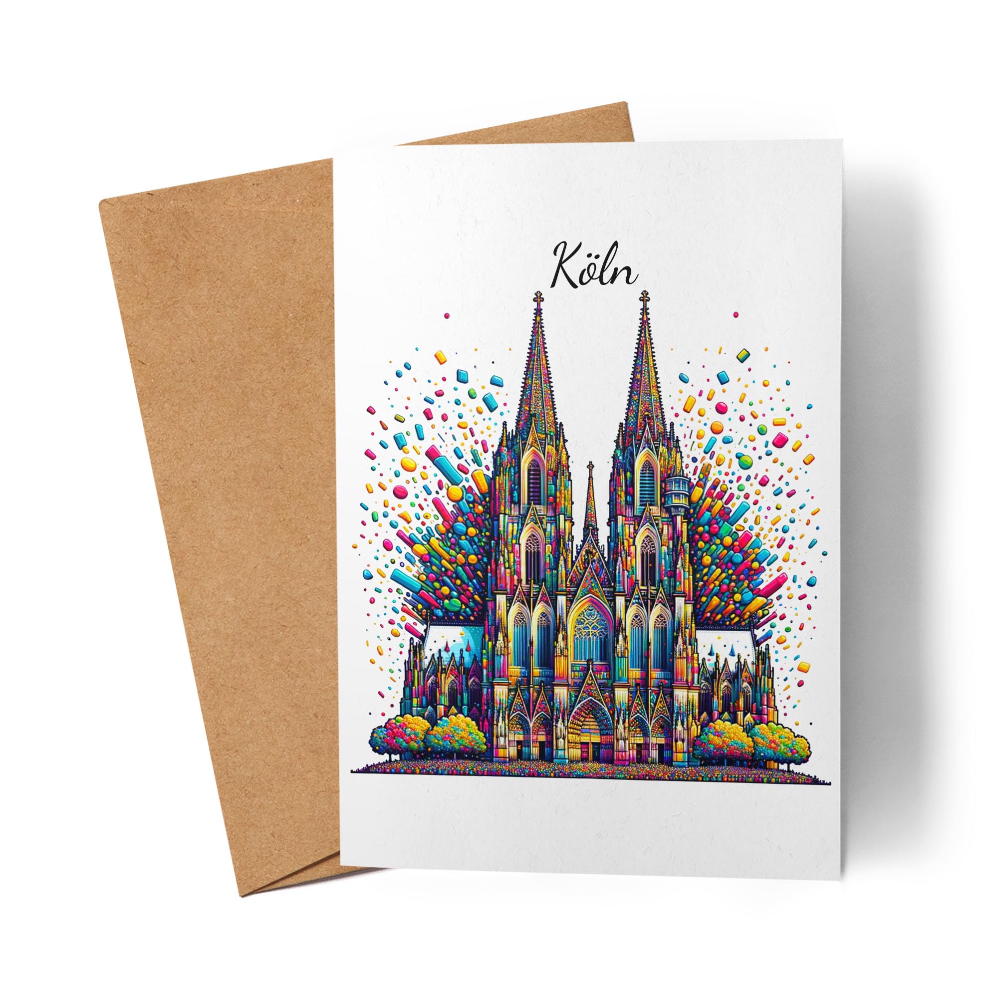 Fußmatte „Köln Konfetti Kölner Dom“ – 60 X 40 Cm, Karneval & Fasching Design | Rutschfest