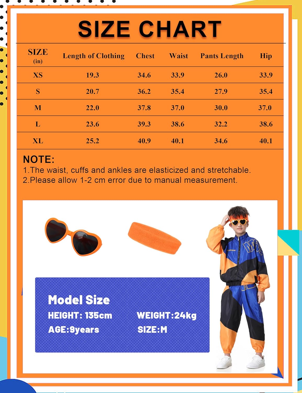 80s Outfit for Kids, Retro 90s Tracksuit Boys Girls Hip Hop Dance Clothes Unisex Patchwork Jacket Pants Sportswear