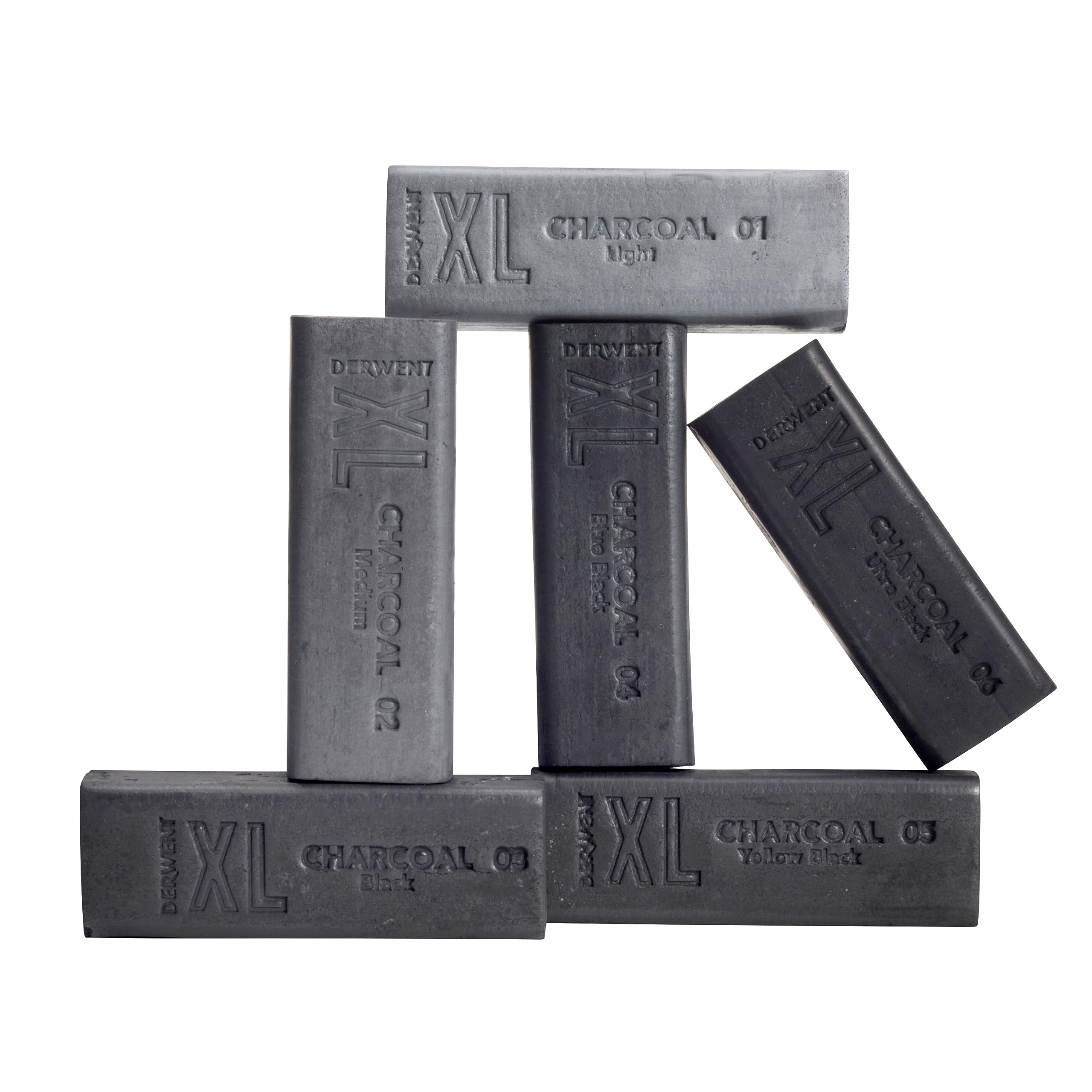 Amazon.com : Derwent Charcoal XL Blocks 6 Tin, Set of 6, 60mm