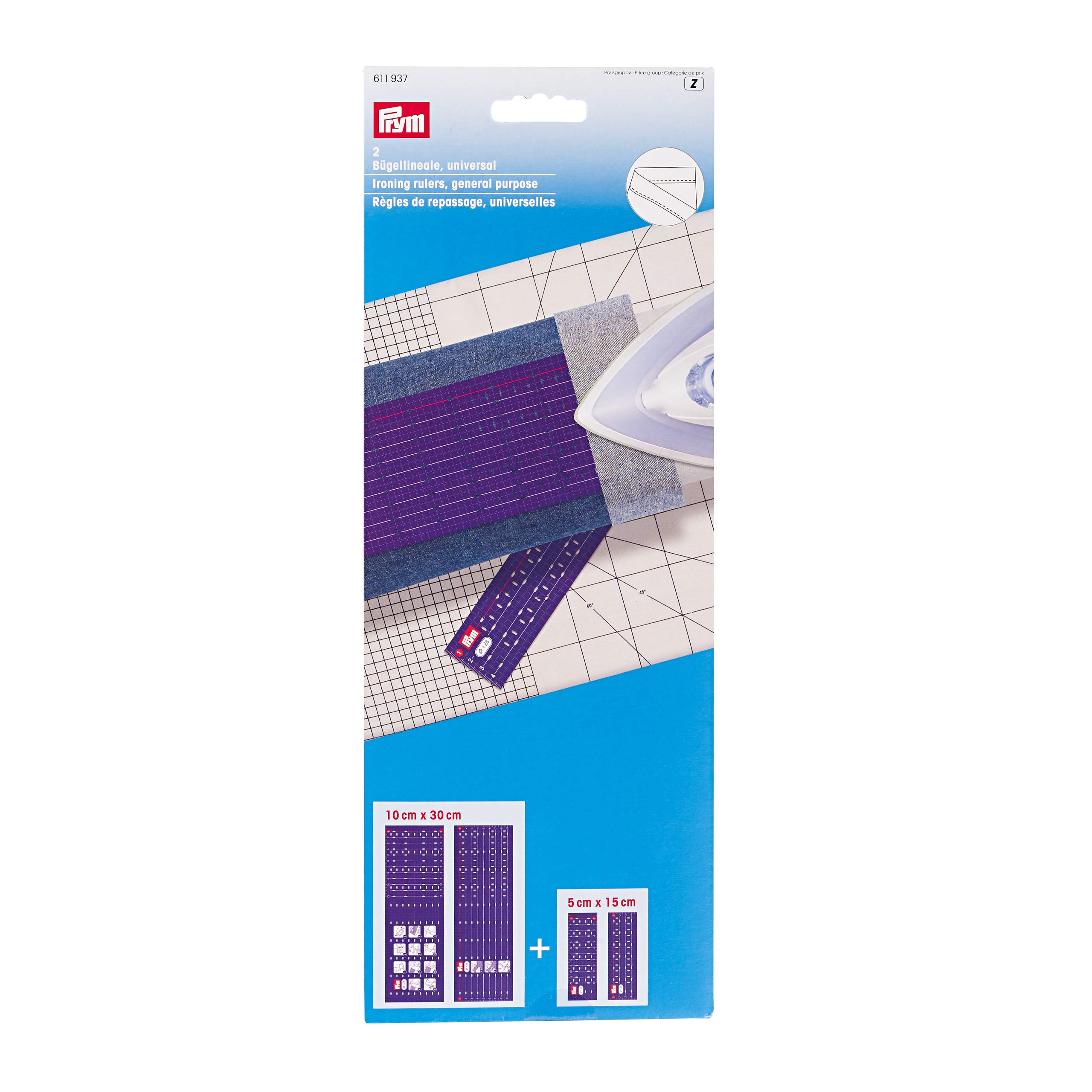 Prym Mini Ferro a Vapore & Righello da Stiro 611937, Confezione da 2