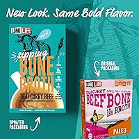 Vista 3 de LonoLife - Sobres individuales de caldo de hueso de ternera al curry tailandés: 0.35 onzas de proteína, apto para dieta Keto, recipiente a granel