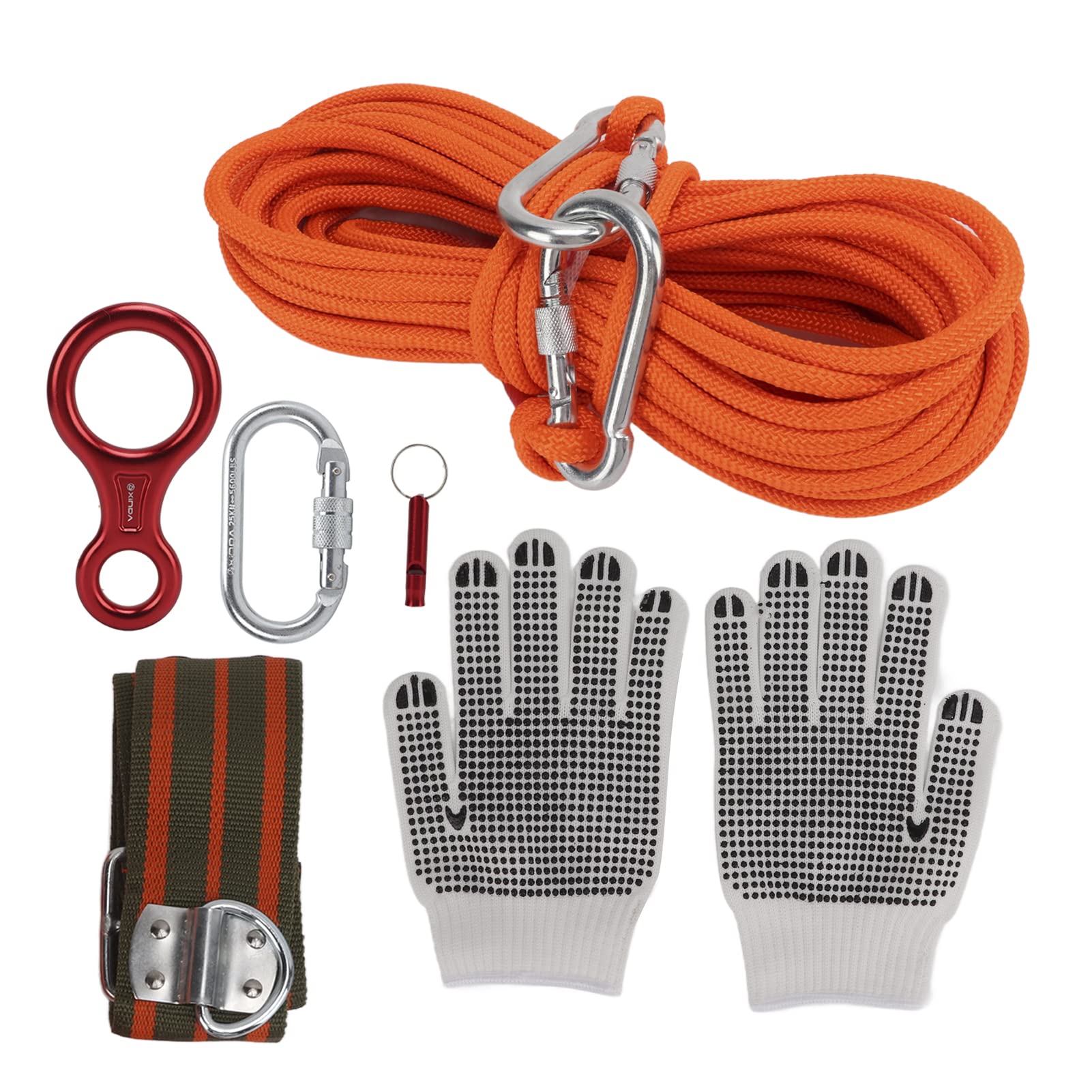 Yctze 49,2 Pieds 0,3 Pouce de Corde d'échappement de Haute Tension avec Ceinture de Taille, Sifflet et de Protection pour la Survie d'urgence