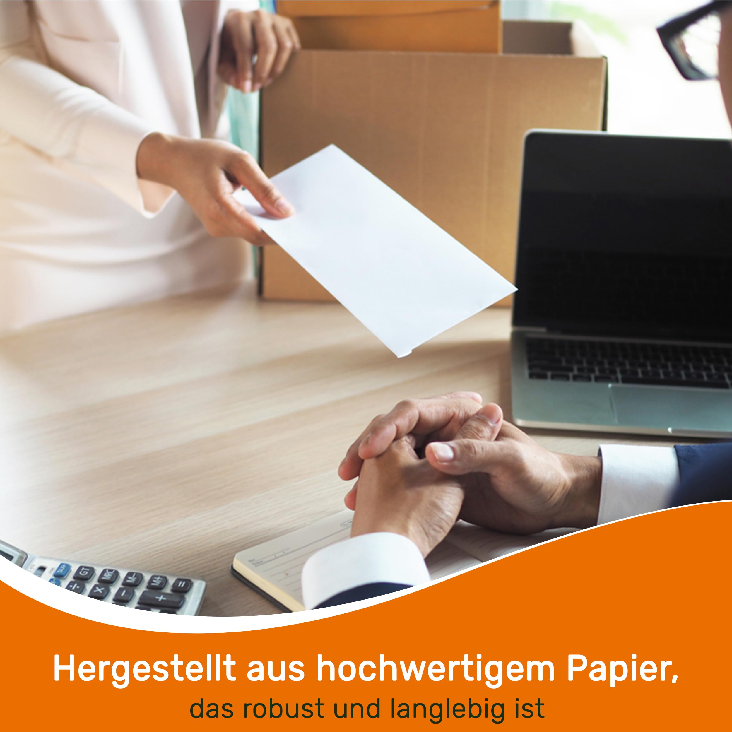 Umschläge DIN Lang (220 x 110 mm), Nassklebung - Dunkelblau | Stabile Papierumschläge im 200er-Pack mit Nassklebung für Einladungen, Rechnungen und Grußkarten.