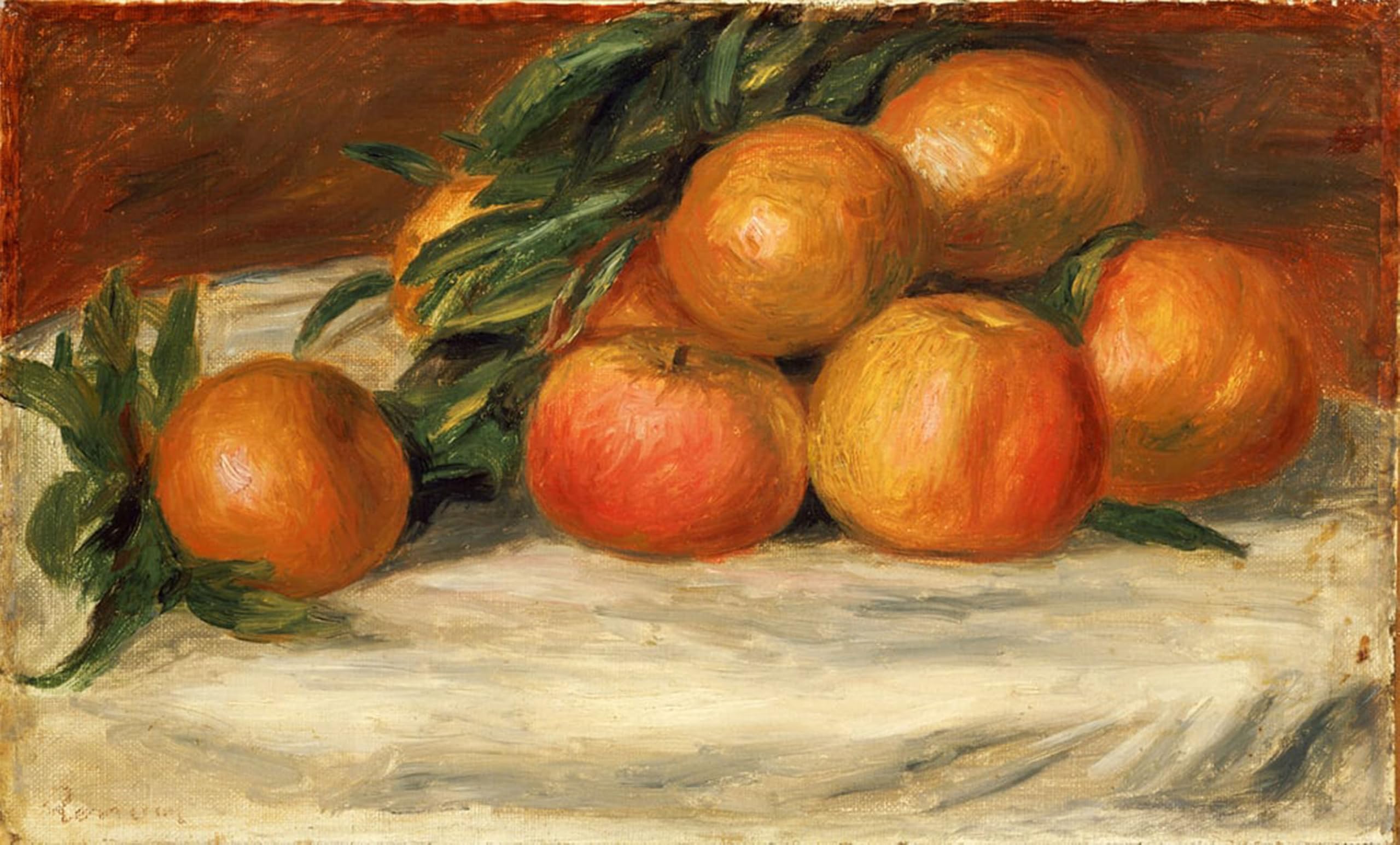 POSTERIIk Vintage Art Print Images Pictures Print Still Life with Apples and Oranges by Pierre Auguste Renoir Modern Colour Posters for Office Home Decor 60x90cm