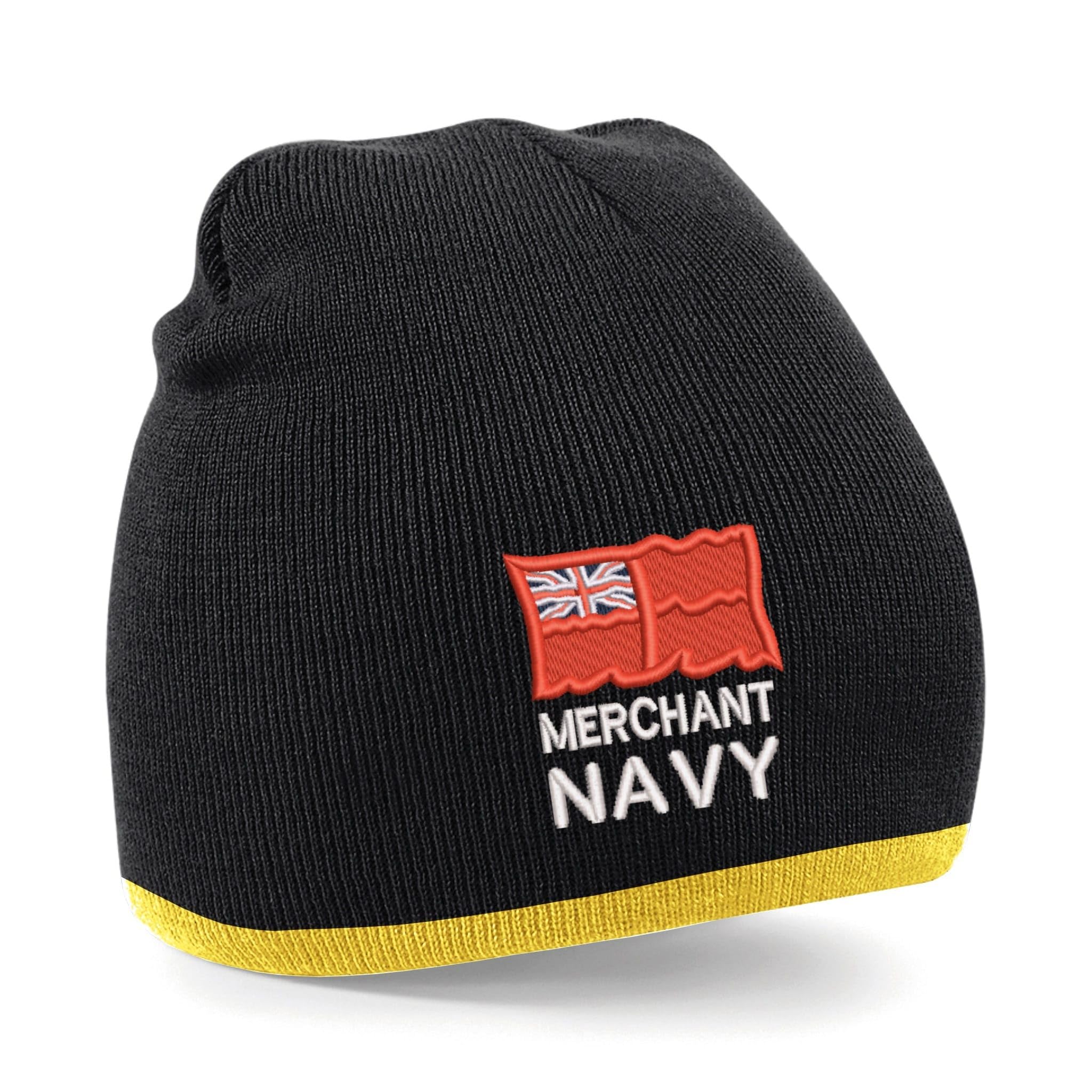 The Military Store Unisex Black/Gold Merchant Navy Beanie Hat