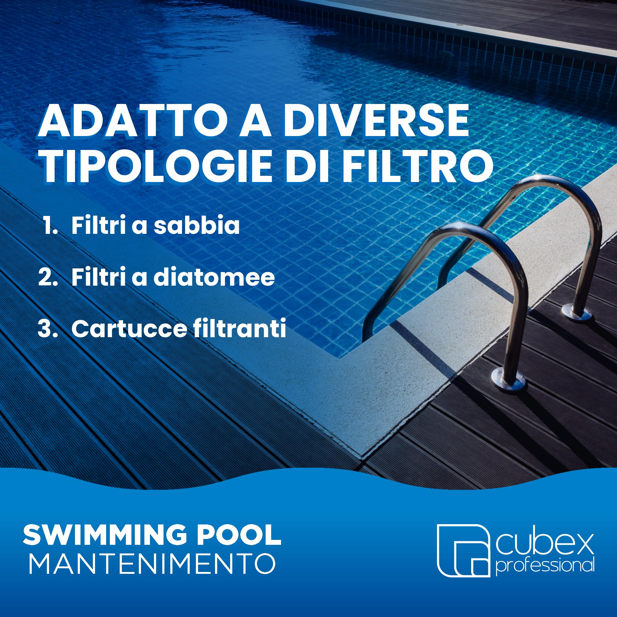 Cubex Professional Filt 5 l – Détartrant Filtres Piscine | Acide phosphorique pour sable, diatomées et cartouches | Supprime les encrassements inorganiques | Usage professionnel Made in Italy