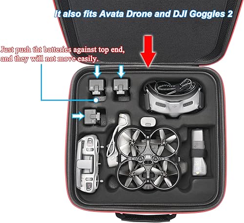 Miniatura 3 de RLSOCO Estuche rígido para DJI FPV Combo/Avata Pro Combo, se adapta a un conjunto completo de accesorios: para DJI FPV/Avata Pro (solo funda)
