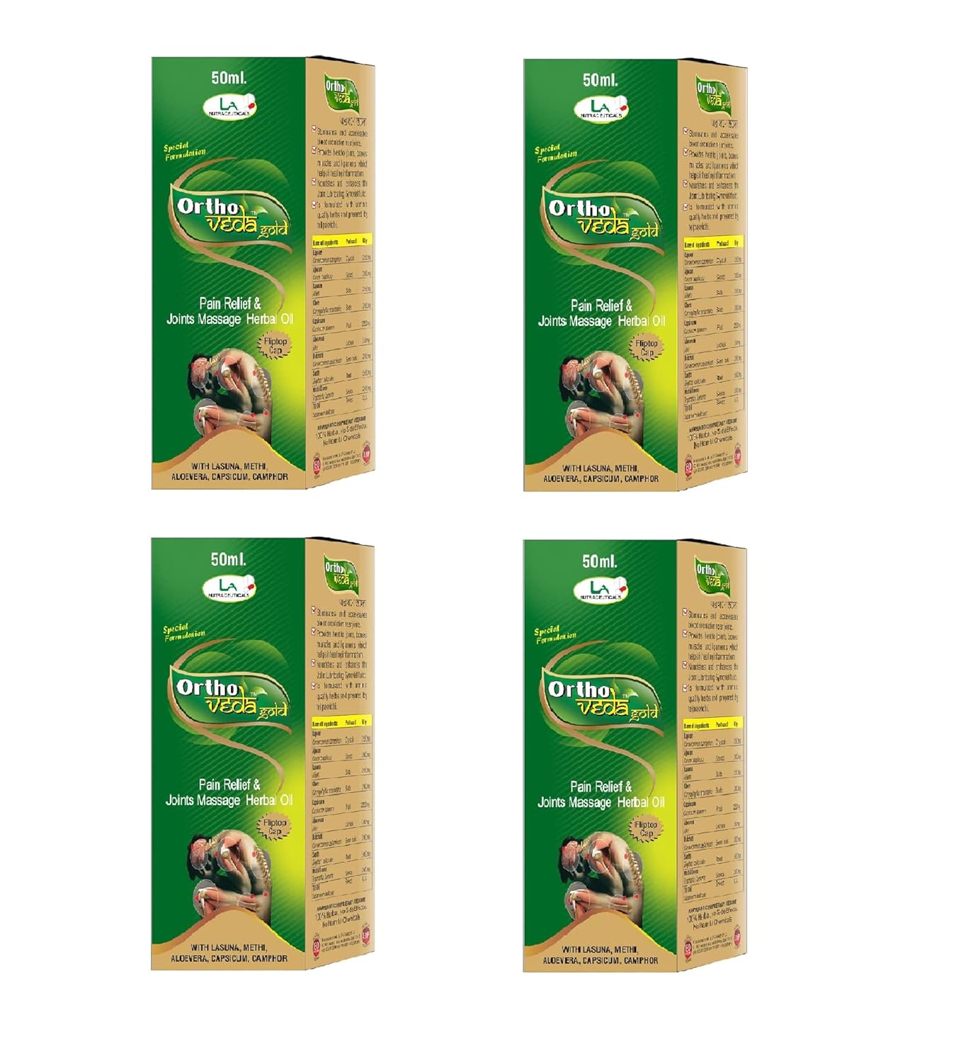 LA NUTRA's Ortho Veda Pain Relief & Joint Massage 50ml Herbal Oil