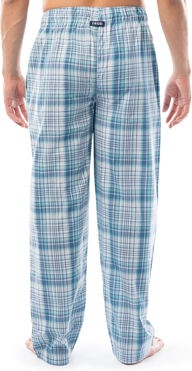 Izod Men's Relaxed Fit Cotton Printed Poplin Drawstring Sleep Pant - Image 2