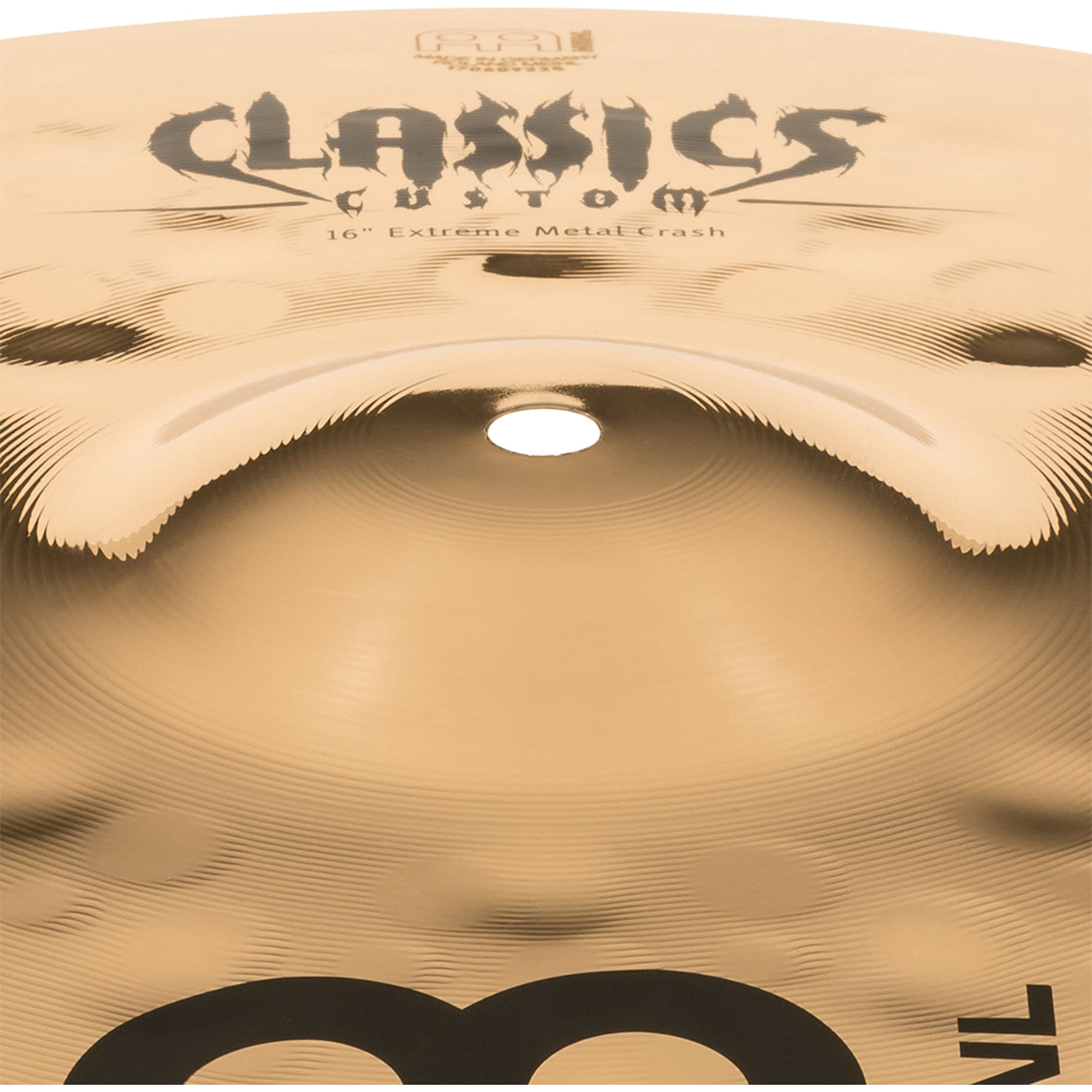 Meinl Cymbals Classics Custom Extreme Metal Plato Crash de 16 pulgadas (40,64cm) Platillos de Batería - Bronce B12, Acabado Brillante (CC16EMC-B)