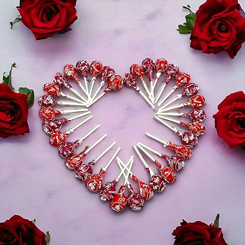 Miniatura 5 de Caramelos Tootsie Pops de color rojo cereza y frambuesa a granel, 60 unidades, paquete variado con un centro de chocolate. La paleta favorita de