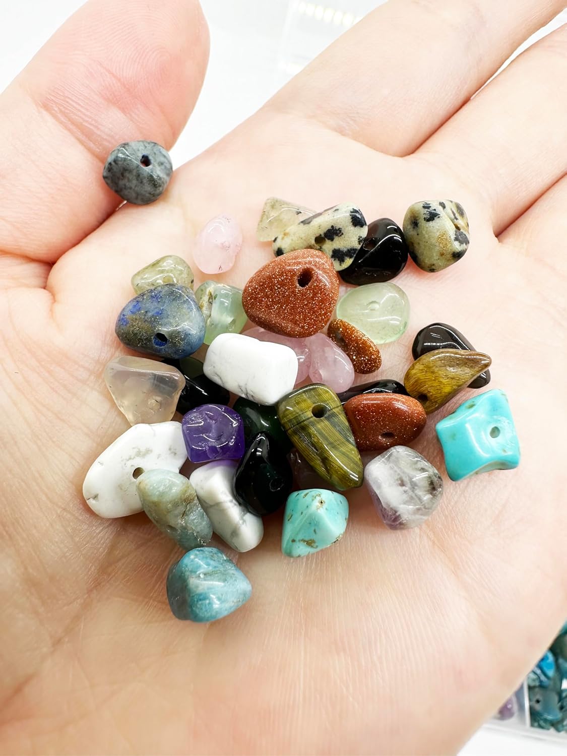 Gemstone Chips Beads DIY Jewelry Making, Healing Engry Crystals Polishing Crushed Irregular Shaped Beads with Box(24 Colors-2) - Image 8