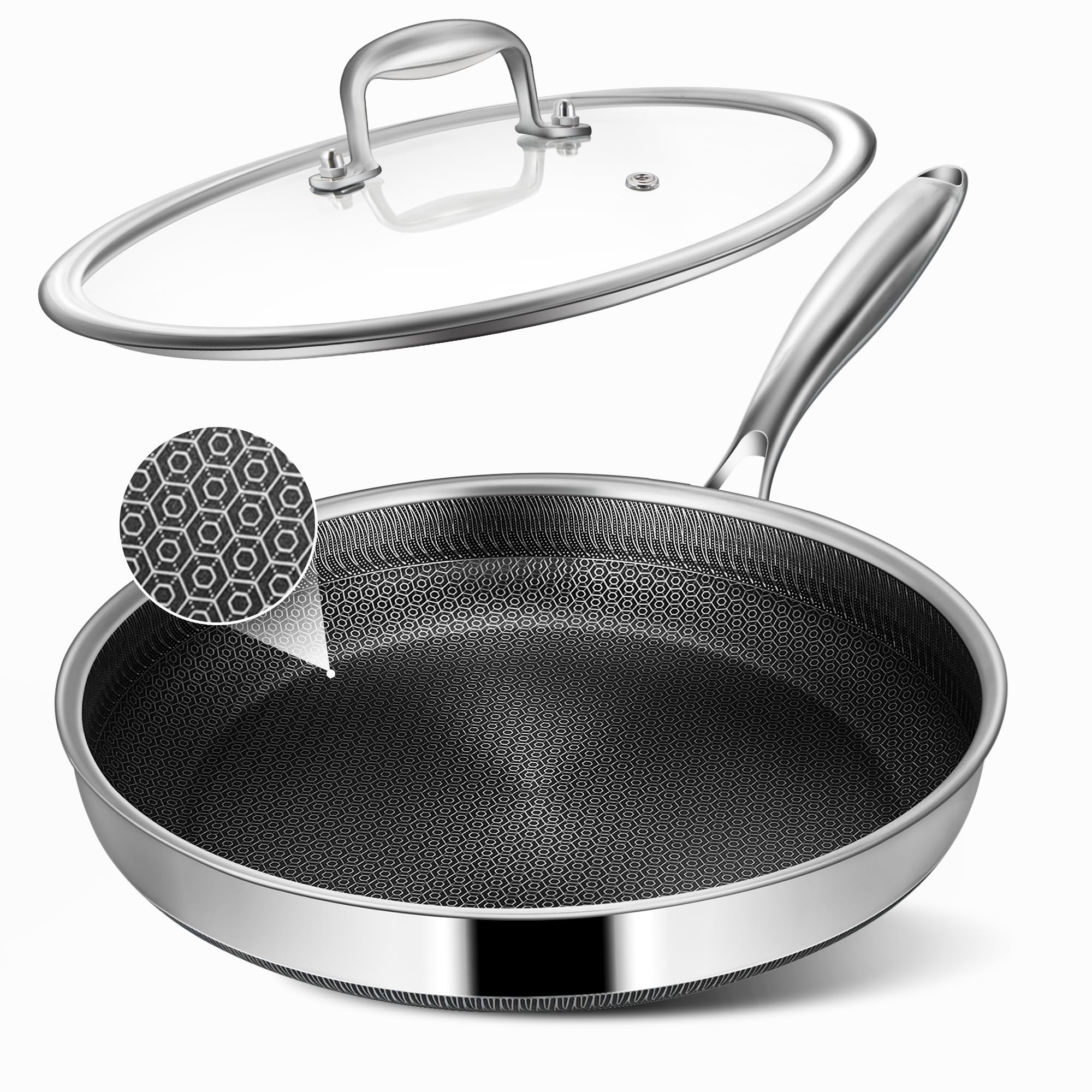Vocvee 12" Non Stick Frying Pan - Oven & Dishwasher Safe -1 Vocvee 12" Non Stick Frying Pan - Oven & Dishwasher Safe -1