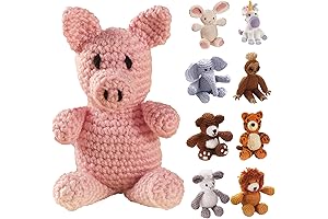 LEISURE ARTS Little Crochet Friend Animals Crochet Kit: Cuddle Up with a Charming Pig