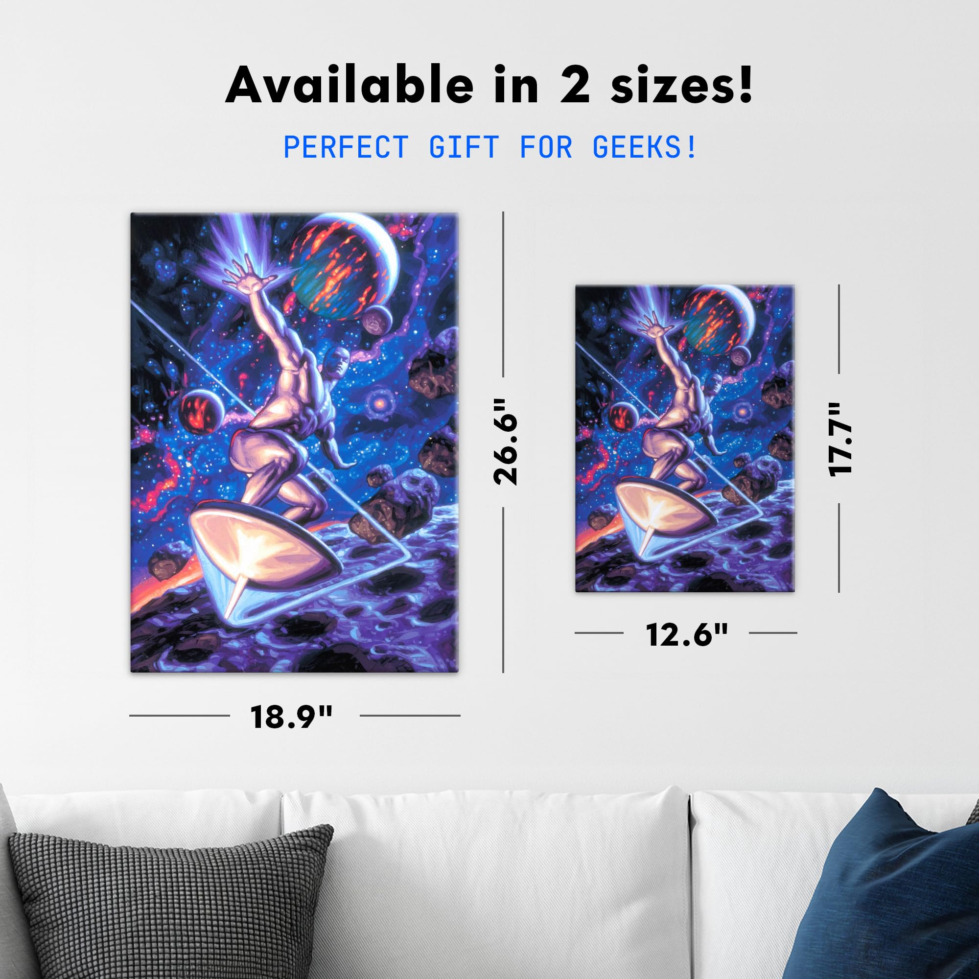 Displate Metall poster Marvel Silver Surfer Exploring the Universe Größe L