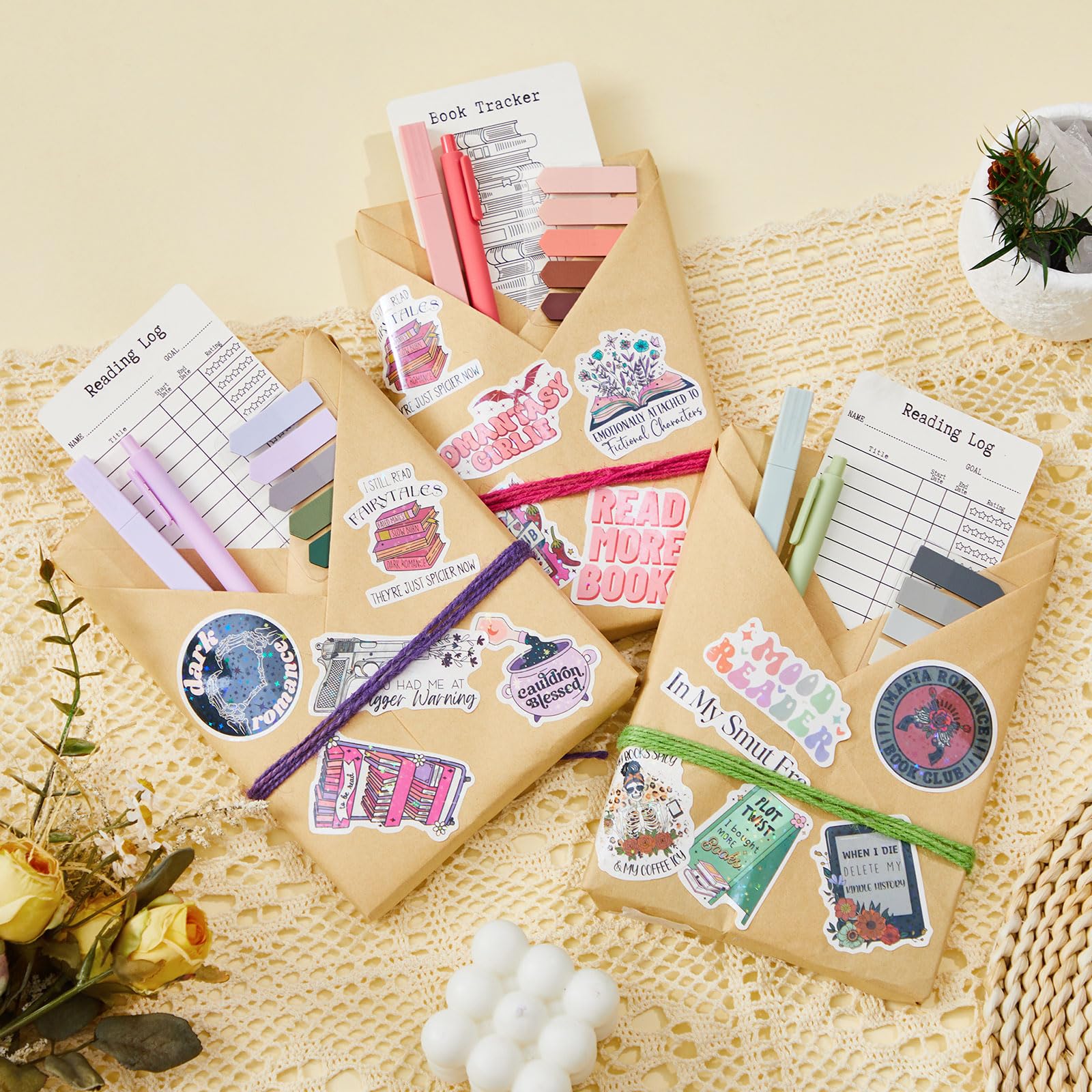 6er-Set Blind Date mit Buch-Geschenk-Box, enthält Romantik-Buch-Aufkleber, Kraftpapier, Kugelschreiber, Textmarker und mehr, Geschenk für Buch, Bibliothekar, Leser, Liebhaber, Club, Damen