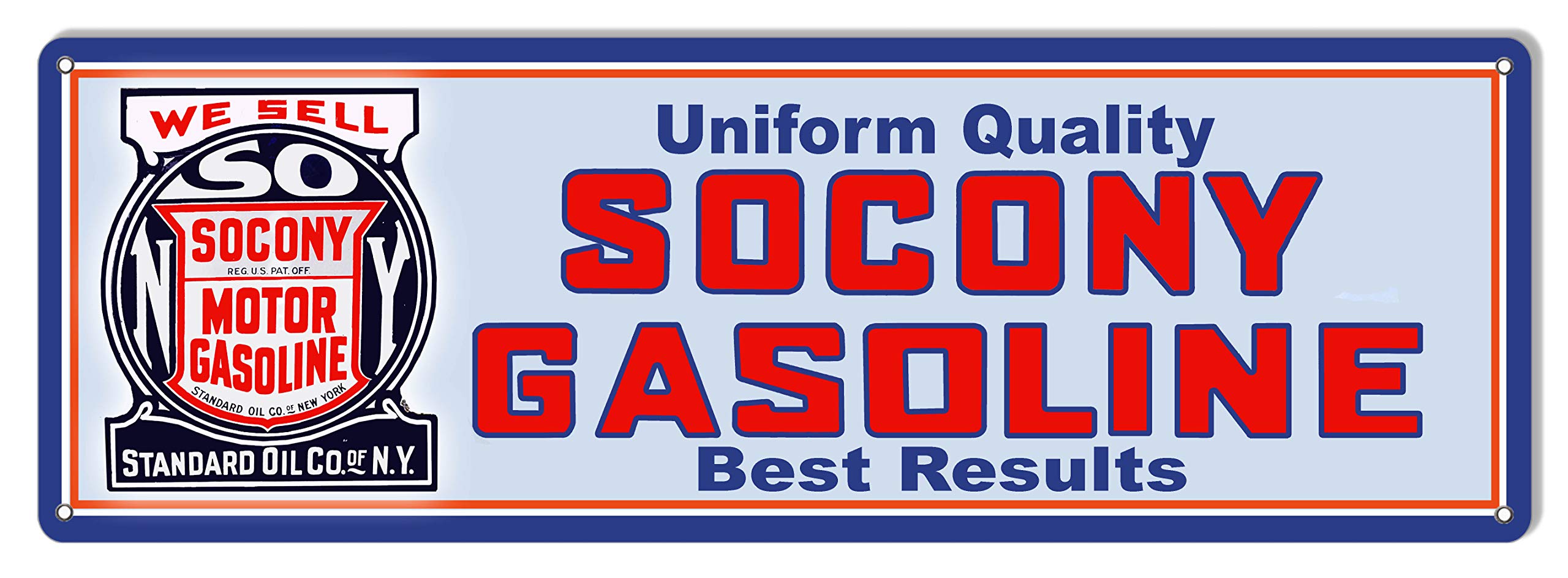 Amazon.com : Socony Gasoline Reproduction Motor Oil Metal Sign 6