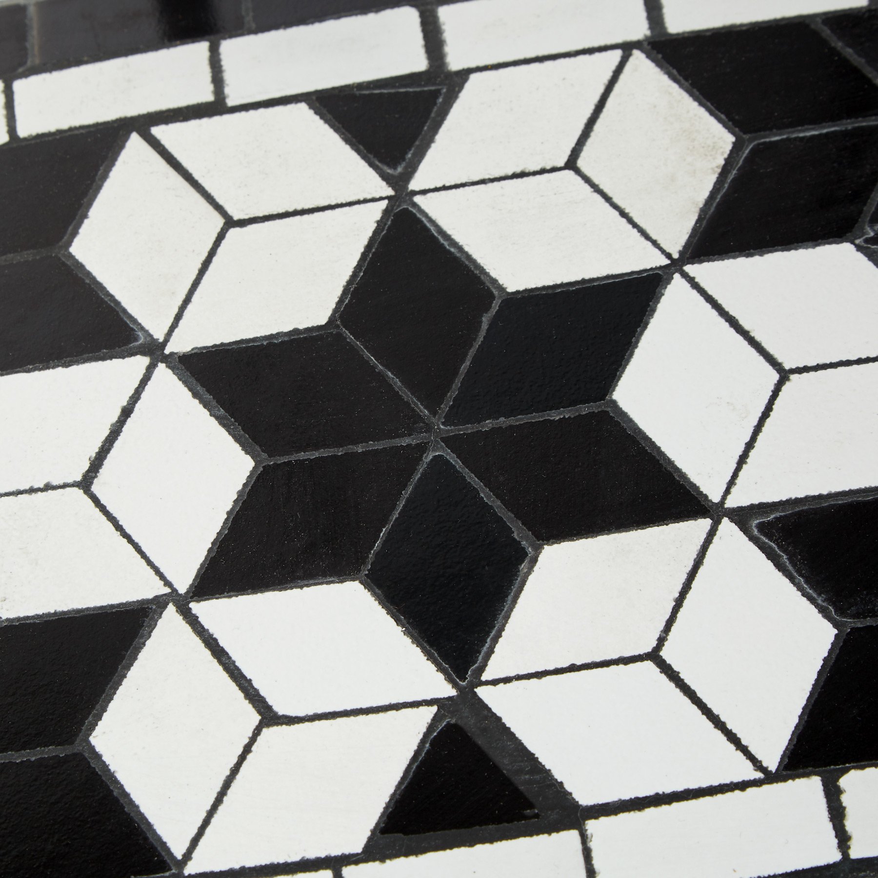 tectake 800572 - Metallregal Mosaik, 3 Regalfächer aus Steinmosaik, geschwungener Metallrahmen - Diverse Farben (Schwarz-Weiß | Nr. 402771)