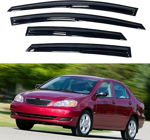 Miniatura 363 de IG - Visera para ventana de automóvil, protector contra la lluvia, el sol y el viento, con cinta adhesiva, deflector extraduradero para ventana