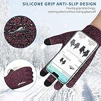 Vista 17 de Achiou Guantes de invierno para hombres y mujeres, guantes para pantalla táctil, gel de silicona antideslizante grueso mejorado, forro térmico