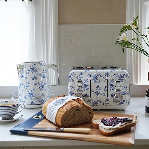 Miniatura 3 de Laura Ashley Hervidor eléctrico de acero inoxidable de 1.7 litros Hervidor eléctrico de hervir rápido de 1500 W para agua hirviendo Hervidores de