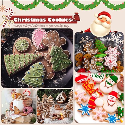 Miniatura 2 de Juego de cortador de galletas de Navidad, muñeco de nieve, copo de nieve, árbol de Navidad, hombre de jengibre, casa, bastón de caramelo, ángel,