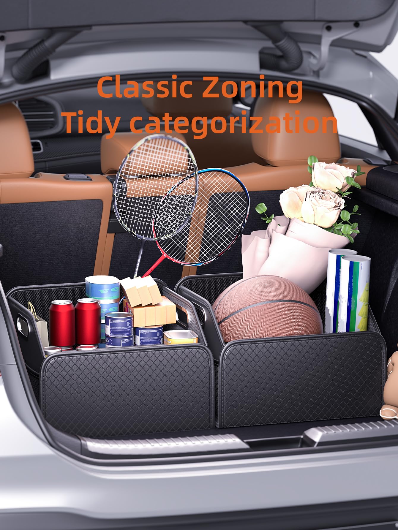 Deosk Organizer Per Bagagliaio Per Auto Per SUV, Organizer E Bagagliaio Per Auto Per Suv Organizer E Portaoggetti Con 6 Grandi Tasche Per Donna E Uomo Organizer Per Bagagliaio In Polie~p153653880