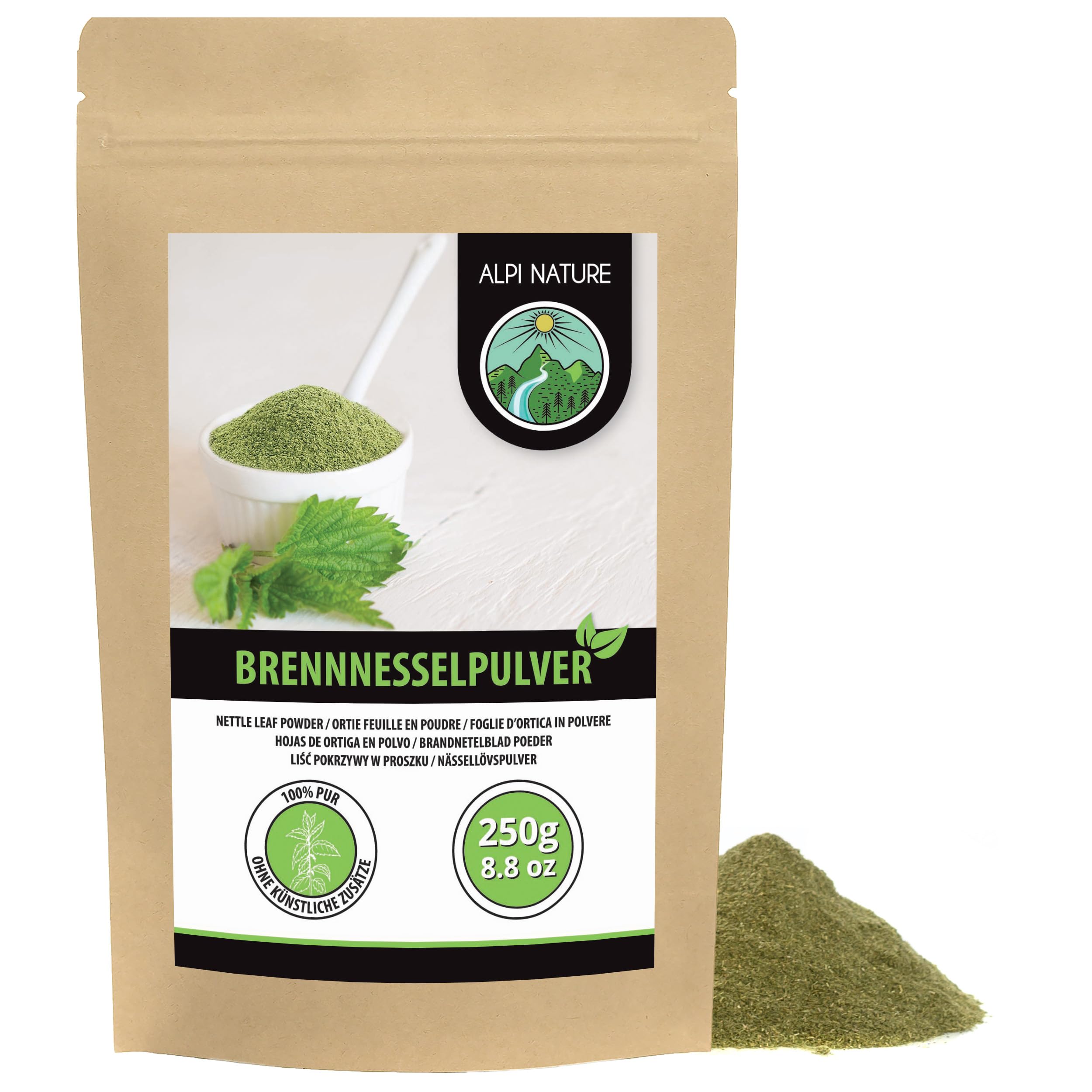 Nettle Powder (250g, 8.8oz), Stinging Nettle, 100% Natural, Gently Dried and Ground, No additives, Vegan, Nettle Leaves Ground