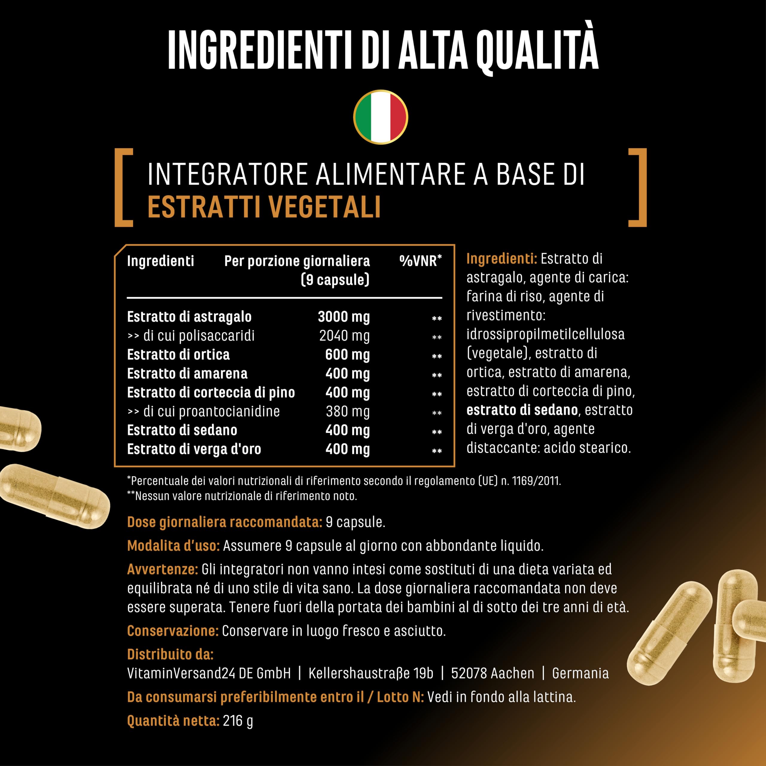 Kidney Essentials - 270 capsule - complesso Botanical Flush ad alto dosaggio con estratti di astragalo, ortica, amarena, corteccia di pino, sedano e verga d’oro - vegano