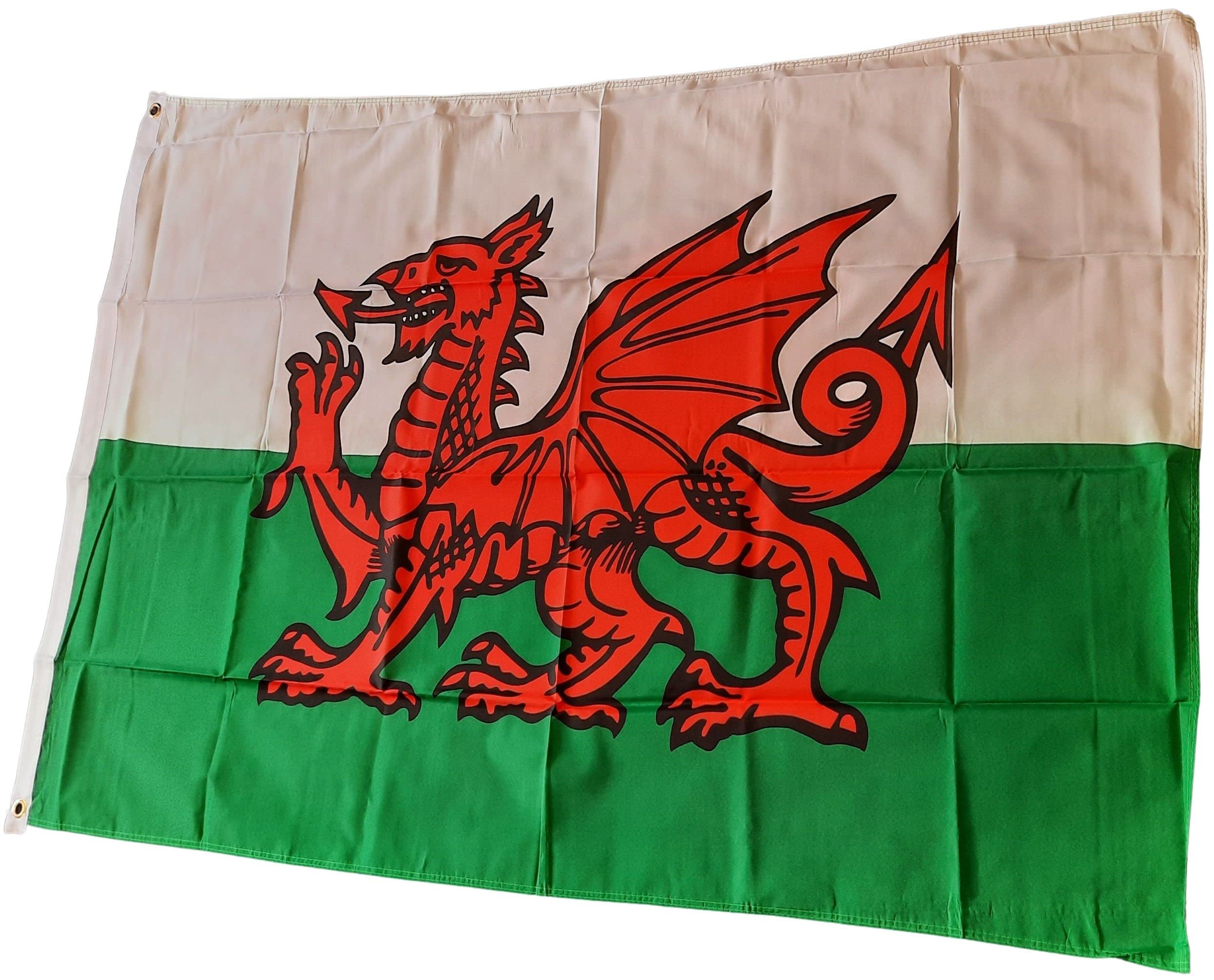 NWFlags Wales Flag 3ft x 2ft 75d Premium Polyester Suitable For Flagpoles, Multi Colour