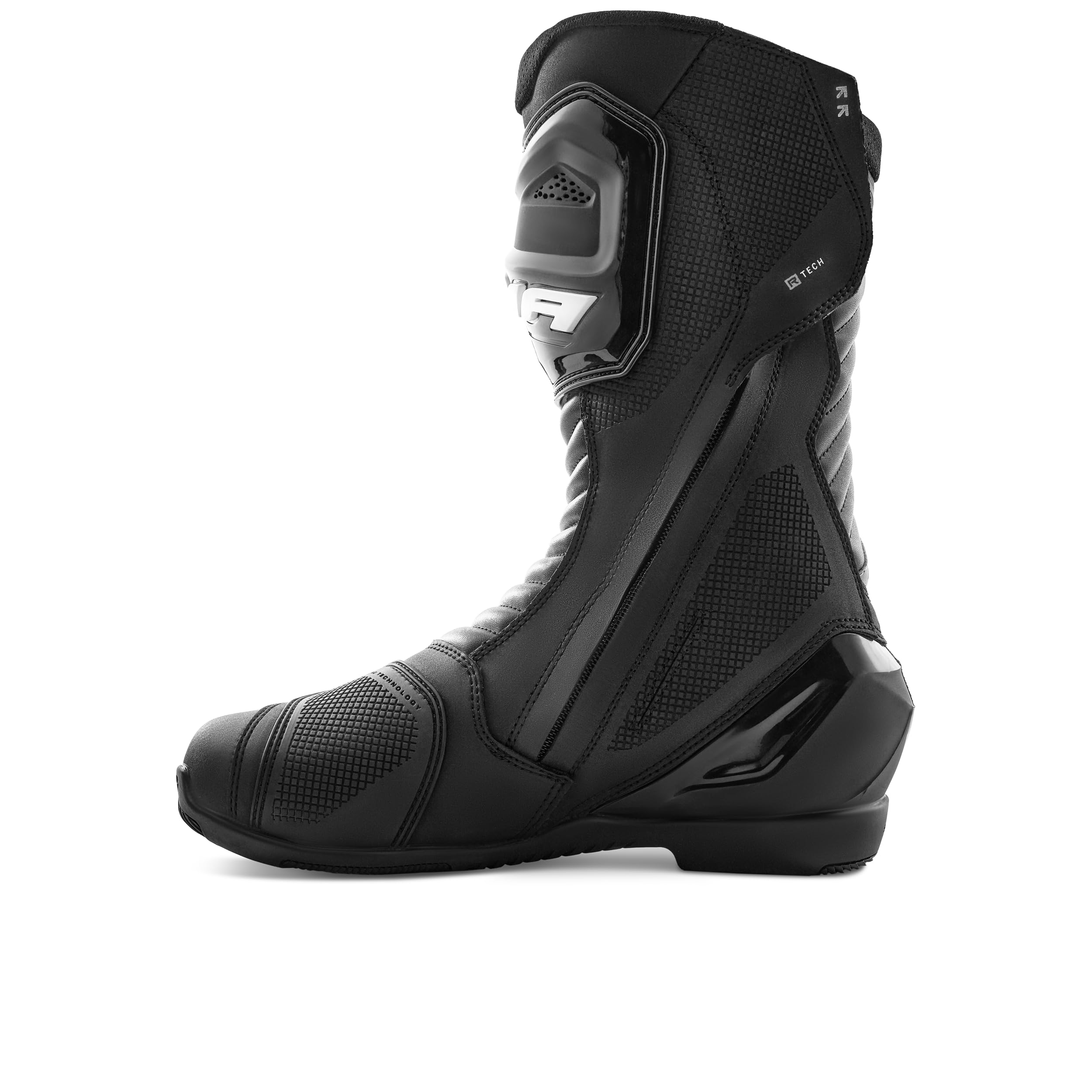 SHIMA RX-3 Motorrad Schuhe Herren Leder Belüftet Motorradstiefel Protektoren Sport Stiefel Sommer Rutschfeste Sohle Knöchelstütze Seitlicher Bikerboots (Männer, Schwarz/Weiß, 45)