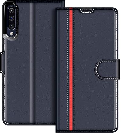 COODIO Funda Samsung Galaxy A50, Funda Cuero Samsung Galaxy A50, Funda Cartera Samsung Galaxy A50 Case con Magn?tico/Billetera/Soporte para Samsung Galaxy A50, Azul Oscuro/Rojo COODIO Funda Samsung Galaxy A50, Funda Cuero Samsung Galaxy A50, Funda Cartera Samsung Galaxy A50 Case con Magn?tico/Billetera/Soporte para Samsung Galaxy A50, Azul Oscuro/Rojo