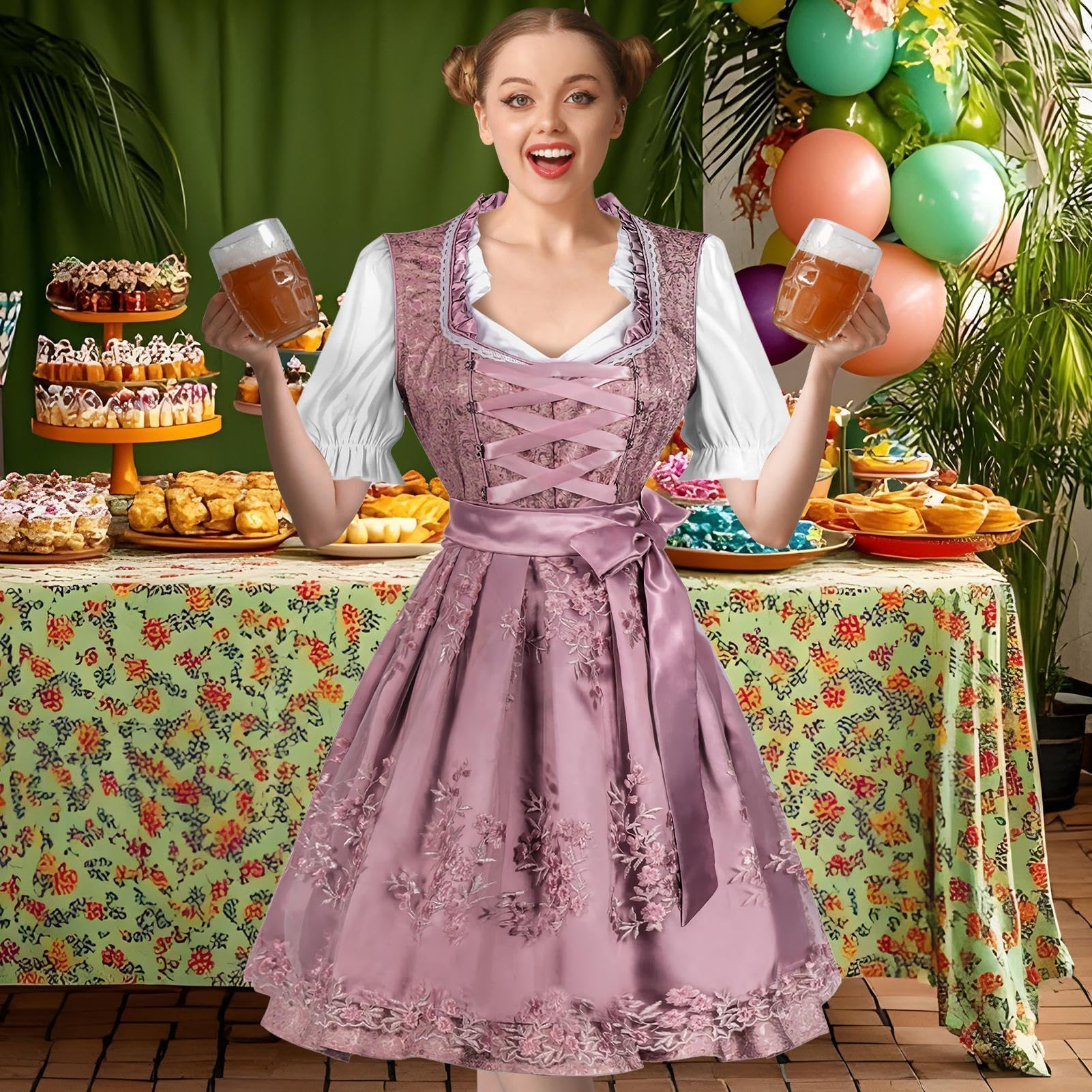 Stroje Na Oktoberfest Damskie z koszulą, strój pokojówki na Halloween midi | Strój piwnej dziewczyny cosplay, kostiumy, ubrania Na Boże Narodzenie, Bal Maskowy, Sesje Zdjęciowe, Wydarzenia I Impre