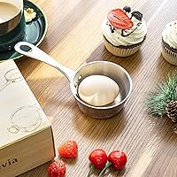 Vista 6 de Macevia Mini Cacerola para Salsa, Calentador de Mantequilla de Acero Inoxidable Cobreado, Olla Pequeña con Asa, Uso Multipropósito para Hogar