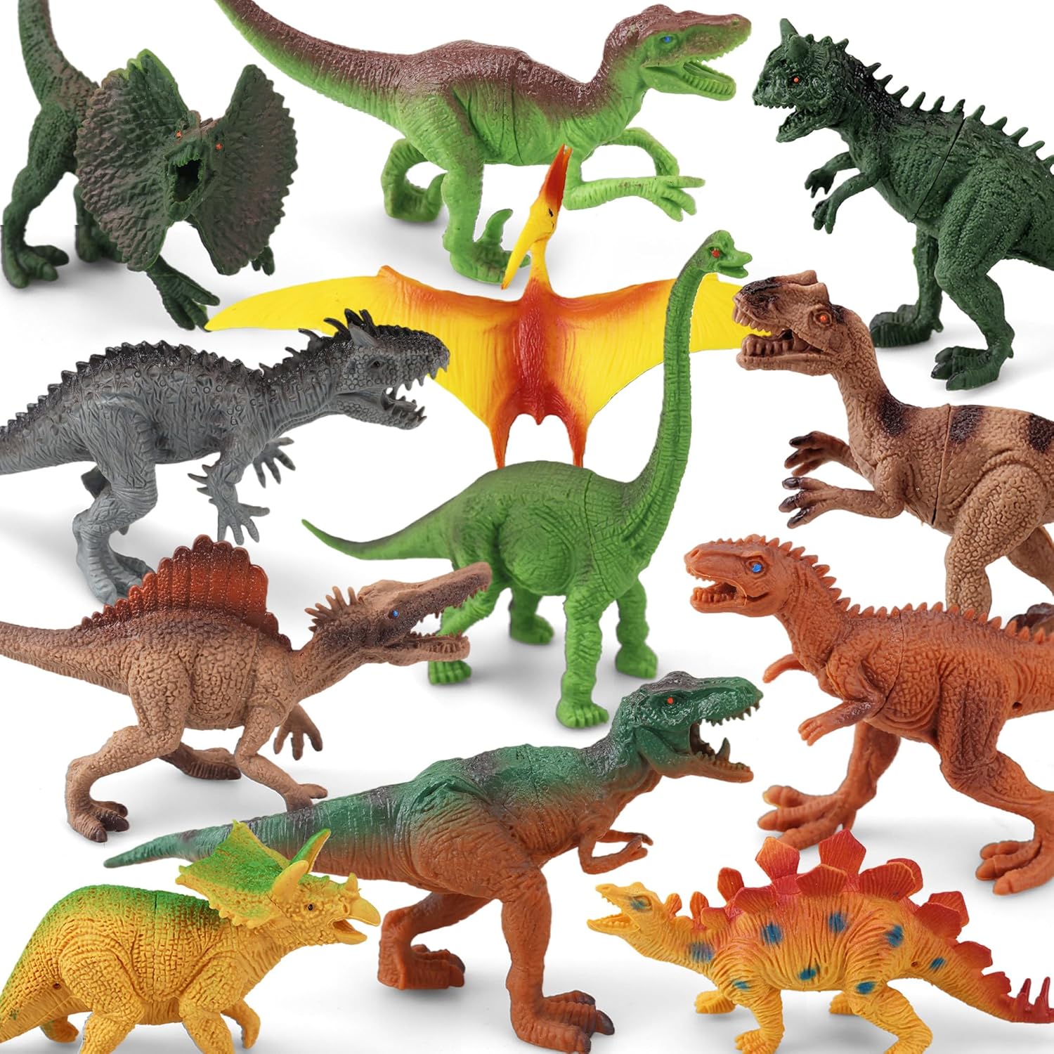 12Pcs Dinosaur Toy Set Realistic Mini Dinosaur Figurines Perfect Birthday Party Gift for Boys and Girls