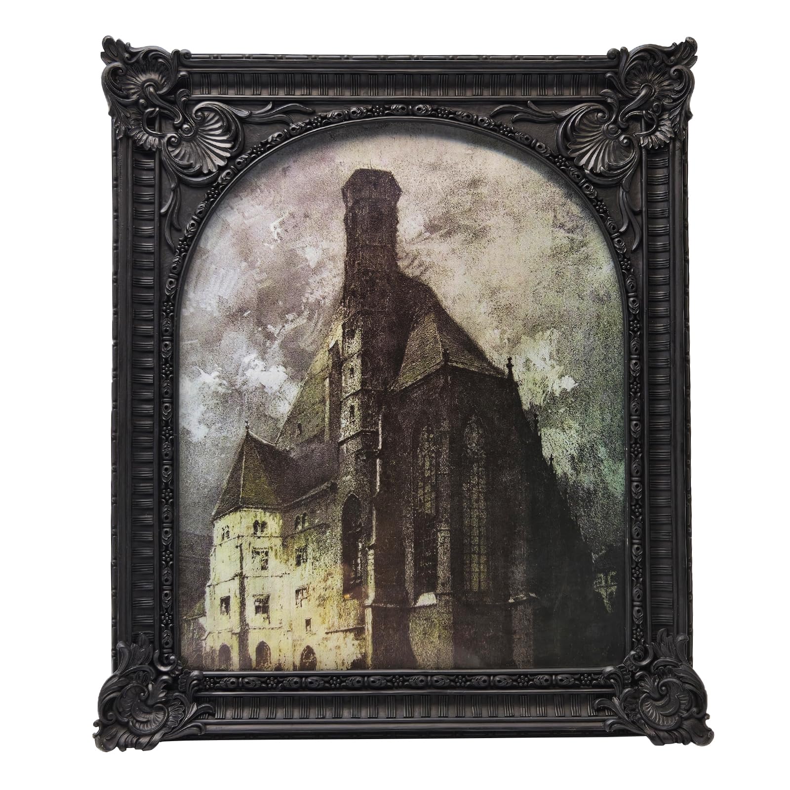 Vintage-Bilderrahmen, 20,3 x 25,4 cm, Antik-Schwarz, verziert, gewölbter Fotorahmen zum Aufhängen an der Wand oder als Tischdekoration, Retro-Gothic-Heimdekoration, Fotogalerie-Kunst