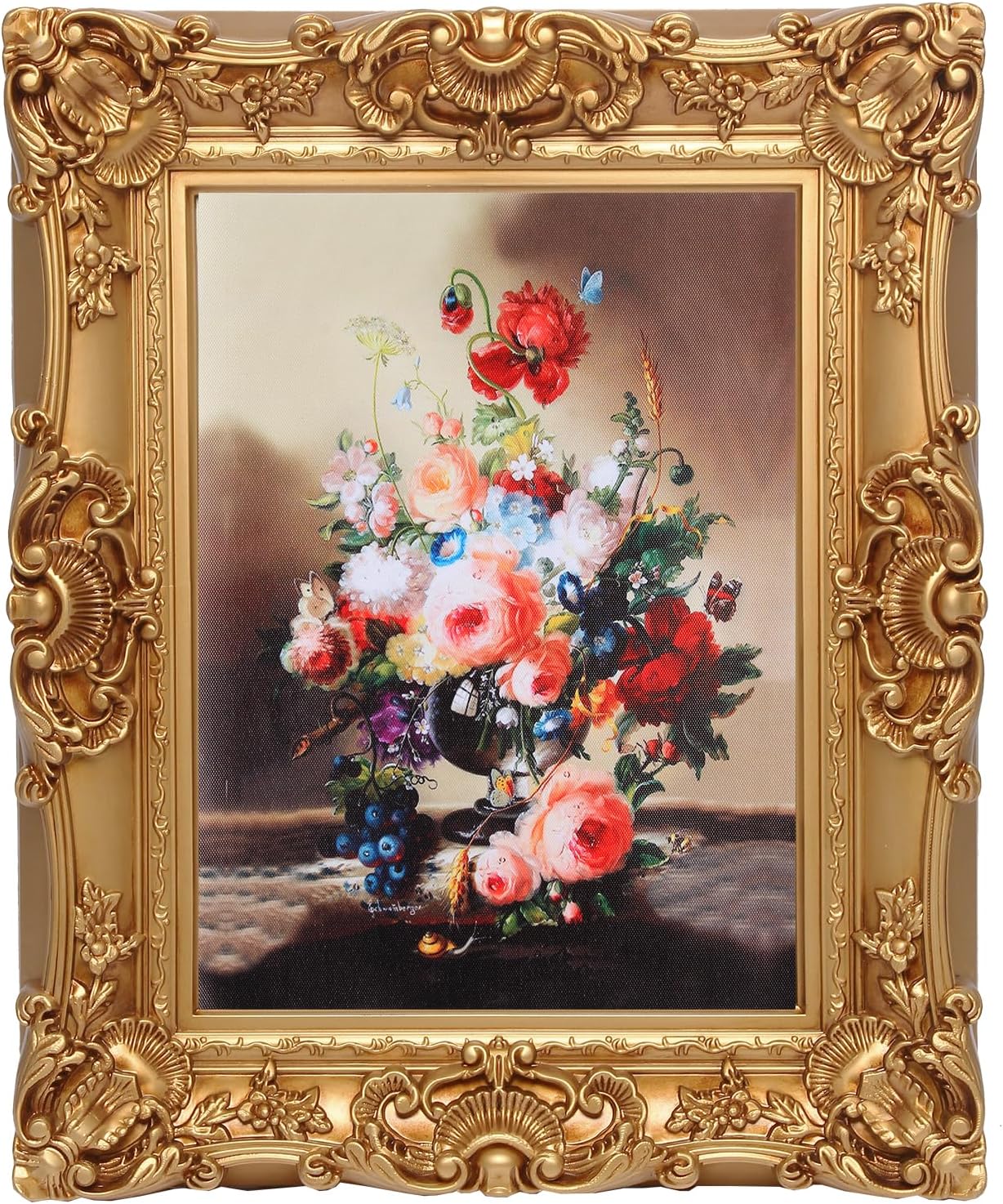 Antique Bronze Gold 12x16 Oil Painting Frames - Vintage Wall Decor for Gallery Collage, Shatterproof Tempered Glass & Ready to Hang 12x16 in Ancient Bronze Gold