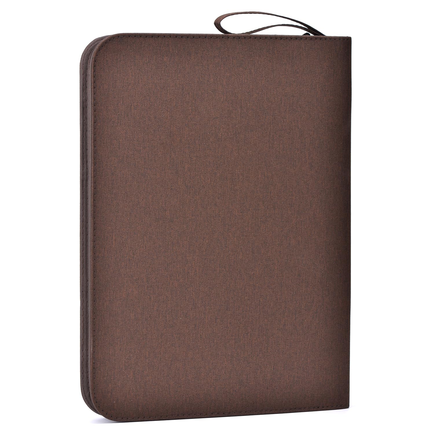Lanxivi 48 Slots Fountain Pen Case, Brown Waterproof Canvas Pen Organizer with YKK Zipper Pen Bag