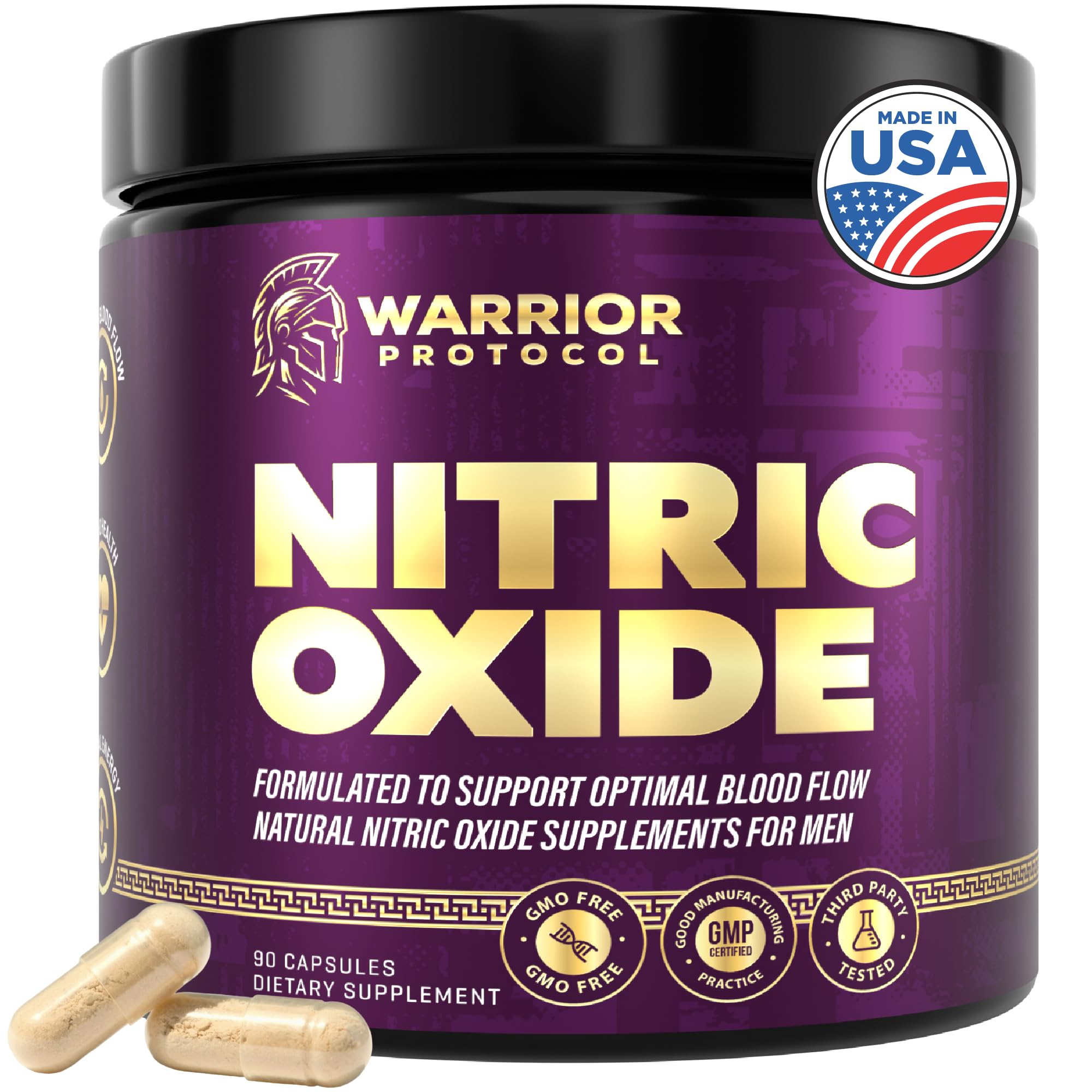 WARRIOR PROTOCOL Pré-treino de óxido nítrico com L-arginina e L-citrulina, 90 cápsulas
